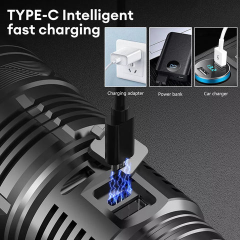 50000 LM Super Bright Flashlight